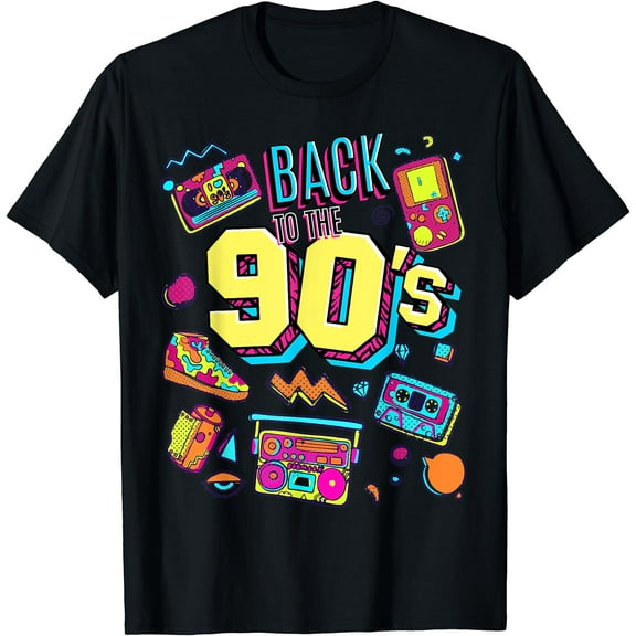Men's Women's Kids Vintage Retro Back To 90's Graphic Design T-Shirt