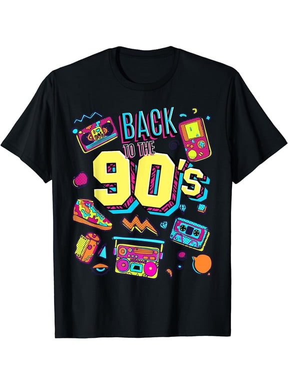 Men's Women's Kids Vintage Retro Back To 90's Graphic Design T-Shirt