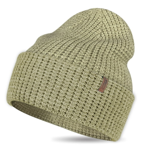 Men's & Women's Merino Wool Blended Knit Beanie - Warm Stretch Cuffed Winter Hat, Soft Marled Yarn, Classic Cold Weather Cap