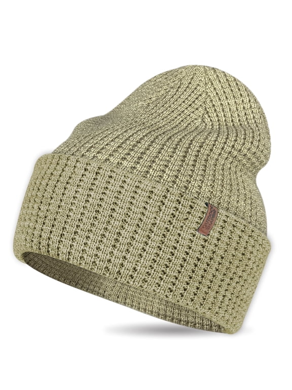 Men's & Women's Merino Wool Blended Knit Beanie - Warm Stretch Cuffed Winter Hat, Soft Marled Yarn, Classic Cold Weather Cap