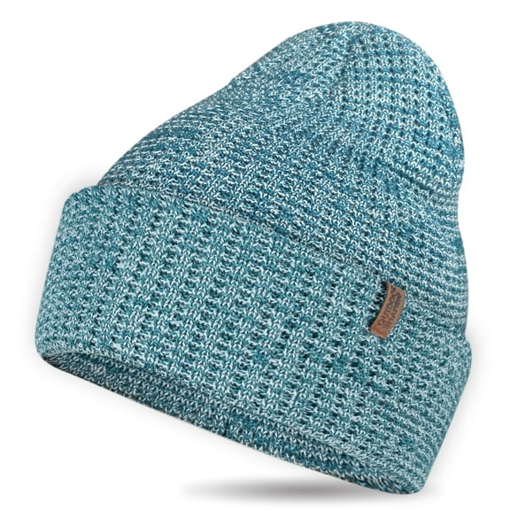 Men's & Women's Merino Wool Blended Knit Beanie - Warm Stretch Cuffed Winter Hat, Soft Marled Yarn, Classic Cold Weather Cap