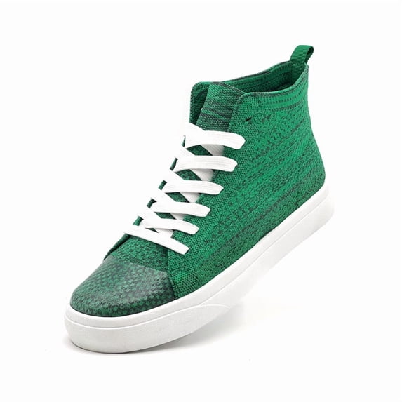 Men's Women's Knit High Top Sneakers Breathable Lightweight Fashion Casual Walking Shoes Air Mesh Upper Sneakers