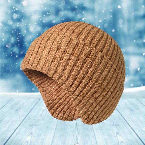 Men's and Women's Knitted Cap Warm Cap Slouchy with Ear Warmer Winter Cycling Plus Hat Hat Trapper Hat Forever Cap Men Snow Hat Fir Hat Winter Winter Winter Hays Fuzzy Hat for Winter Trapper