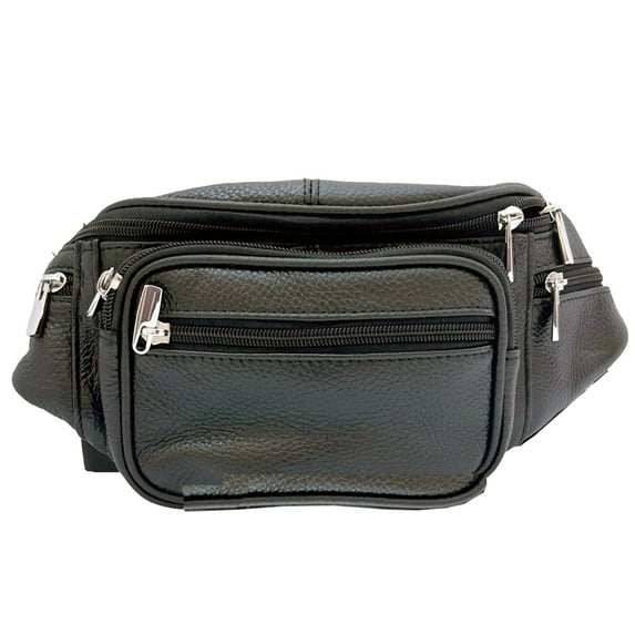 Men's Women's Leather Fanny Pack Waist-Pack Cellphone Holder Crossover Bag