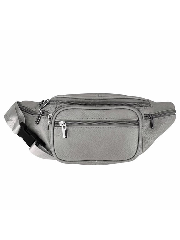 Men's Women's Leather Fanny Pack Waist-Pack Cellphone Holder Crossover Bag