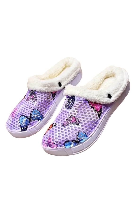 Men's Women's Lined Clogs Winter Fleece Garden Slippers Non Slip House Home Shoes Soft Indoor Outdoor Mules