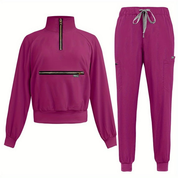 Men's Women's Long Sleeve Scrubs Outfit Comfortable and Durable Medical Uniform for Dental Veterinary and Hospital Use