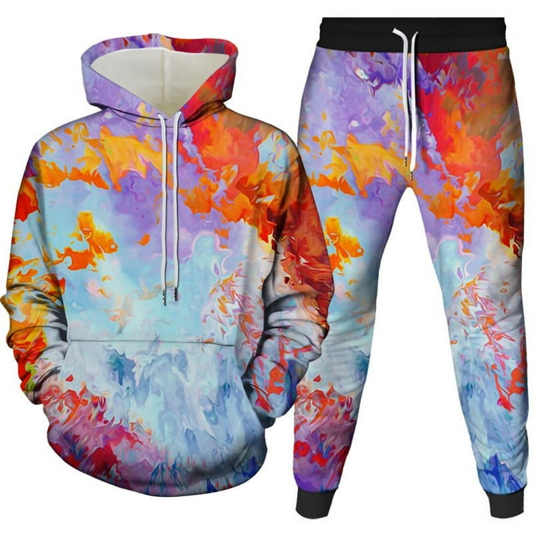 Men s Women s Novelty Hoodies and Sweatpants 3D Printed Galaxy Graffiti Tracksuit for Christmas Halloween Walmart