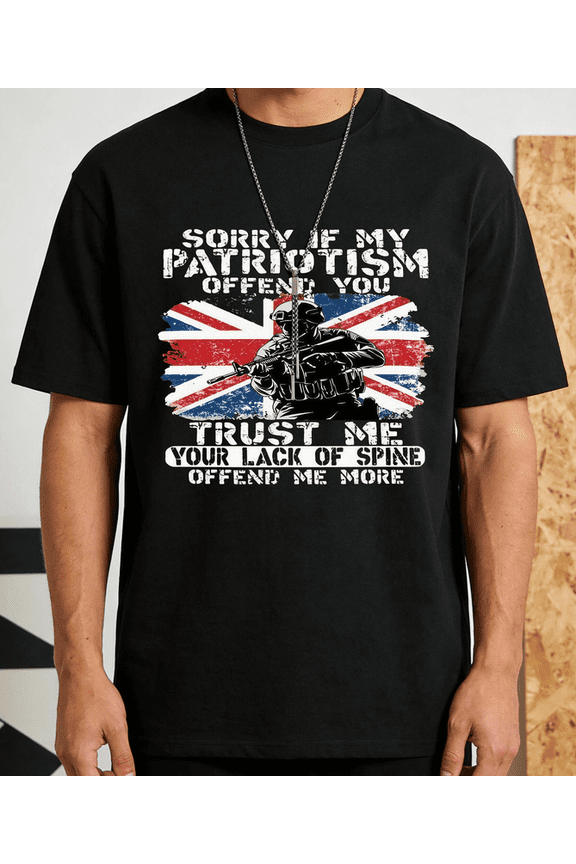 Men's Women's Patriotic Soldier T-Shirt Union JackS-5XL