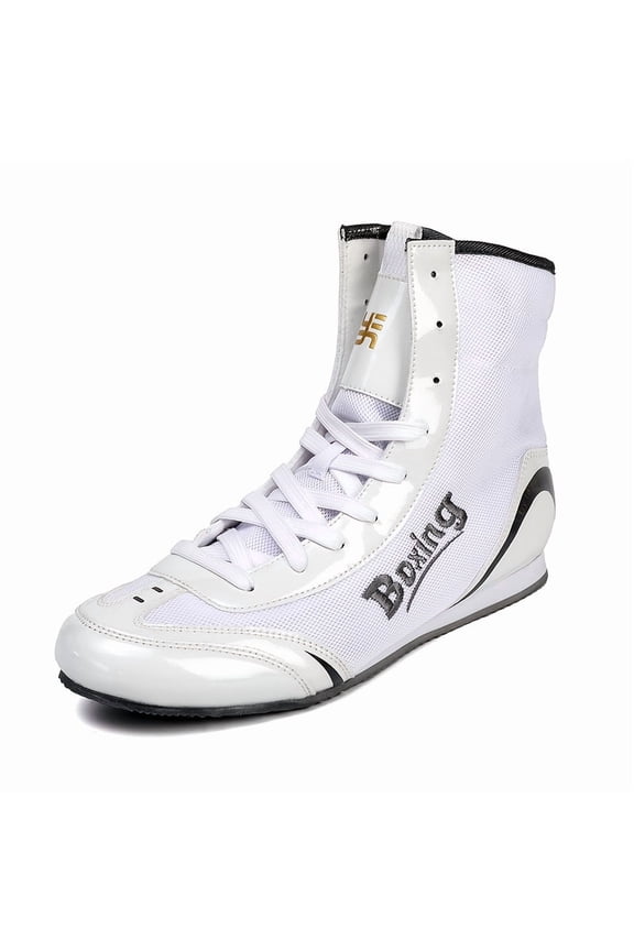 Men's and Women's Professional Boxing and Wrestling Shoes for All Seasons, High-Quality Handmade Combat Sneakers, Training Shoes for Youth in Schools, Mid-Top Shoes for Sanda and Combat Sports