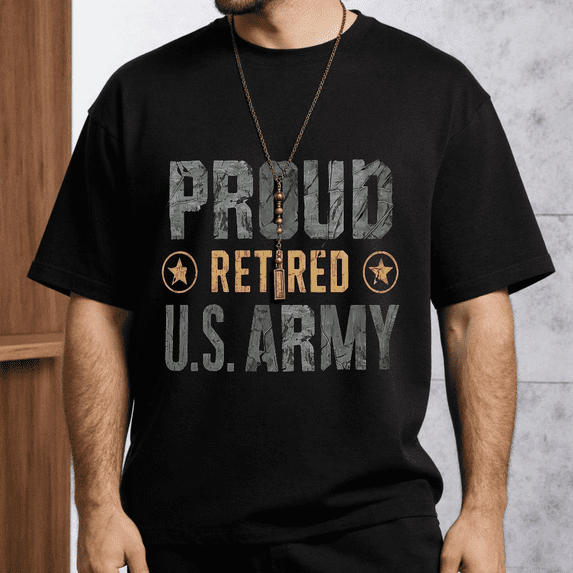 Men's Women's Proud Retired US Army Graphic T-Shirt S-5XL