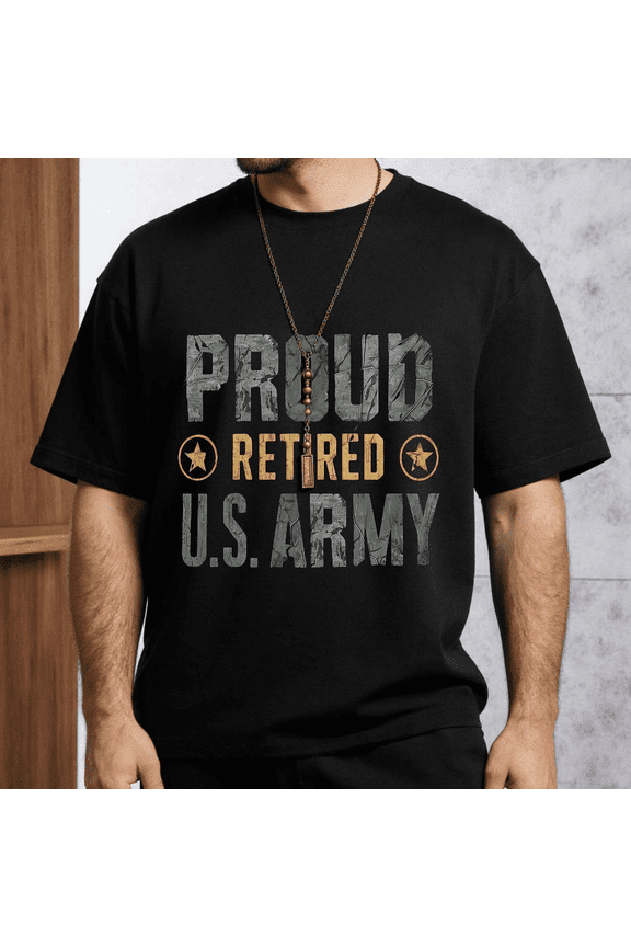 Men's Women's Proud Retired US Army Graphic T-Shirt S-5XL