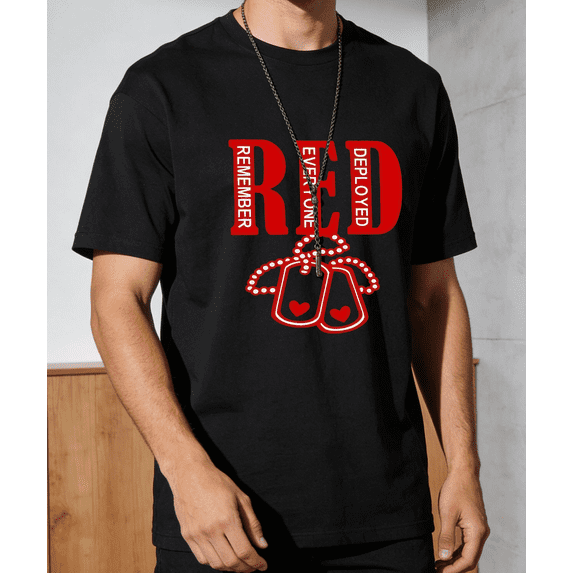 Men's Women's Remember Everyone Deployed T-Shirt Dog Tags S-5XL