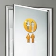 thumbnail image 1 of Men's & Women's Restroom Signs, Pictogram Self Adhesive Back Identification Toilet Door Sign Bathroom Door Signage Decor for Business Yellow, 1 of 8