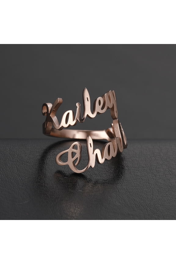 Men's Women's Same Style Lovers Ring Electroplated Stainless Steel Ring Adjustable Opening Customizable Band