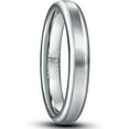 thumbnail image 1 of Men's Women's Silver Tungsten Ring 4mm with Brushed and Polished Finish Wedding Engagement Promise Rings Band Fashion Jewelry Comfort Fit Size 5-10, 1 of 6