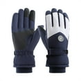 thumbnail image 1 of Men's and Women's Ski Gloves, Thermal Plush Lined Winter Gloves, Waterproof Windproof Cold Proof Gloves, Thickened Outdoor Riding Gloves for Motorcycle and Snow Sports Dark Blue, 1 of 4