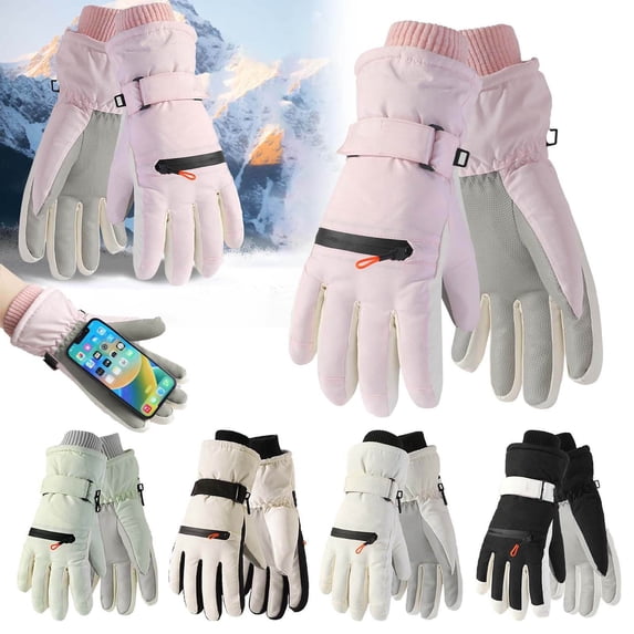Men's Women's Ski Snow Gloves with Touchscreen Compatible, Warm Winter Gloves for Cycling Running Hiking Outdoor Sports