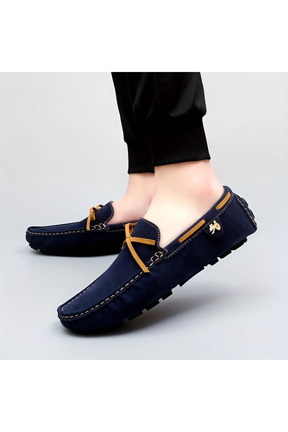 Men's & Women's Slip-On Loafers - Breathable Synthetic Faux Casual Shoes Casual Attire, Round Toe Design, Rubber Sole, Versatile & with Adjustable Straps, Lightweight All-Season Comfort for Outdoor