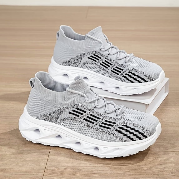 Men’s & Women’s Slip-On Walking Sneakers, Breathable Lightweight Running Shoes with Cushioned Non-Slip Sole, Casual Travel Gym Athletic Shoes for Daily Wear