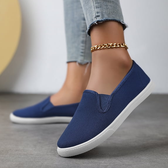 Men's Women's Slip on Flat Canvas Shoes lightweight Non Slip Loafers Comfortable Non Slip Sneakers