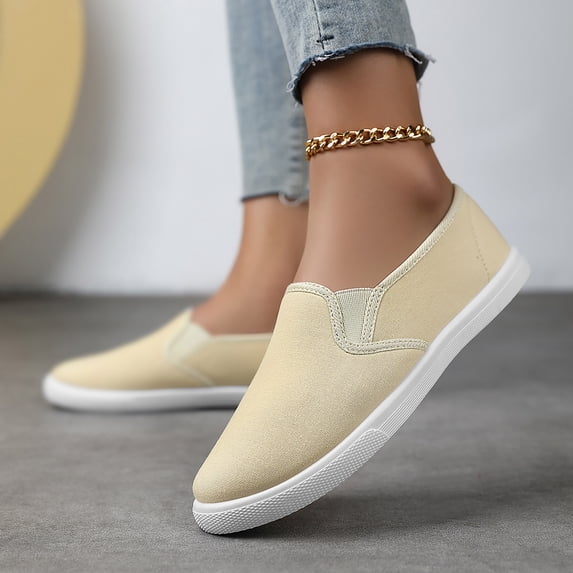 Men's Women's Slip on Flat Canvas Shoes lightweight Non Slip Loafers Comfortable Non Slip Sneakers