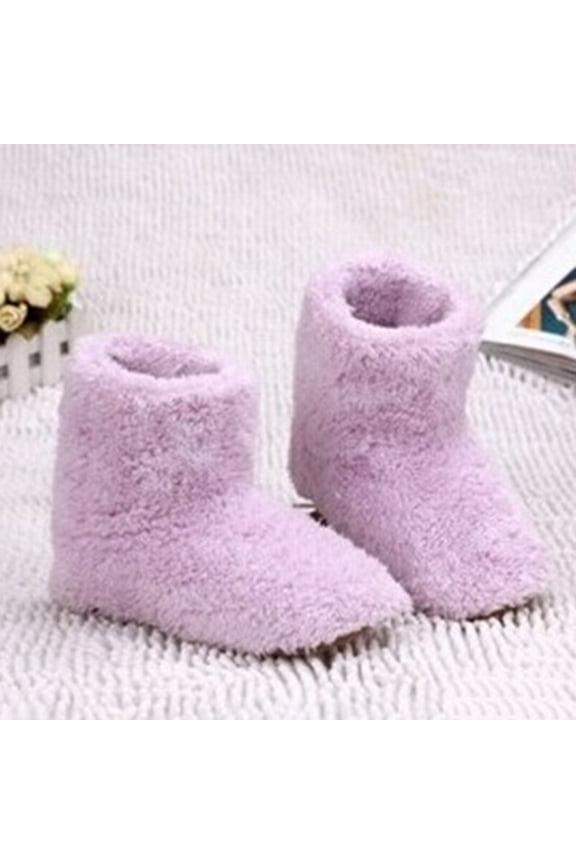 Men’s Women's Slipper-Boots-Winter-Fleece-House-Slippers Knitted Indoor Flat Warm Wool Booties Pull On Memory Foam Outdoor Anti-Slip Ankle Bedroom Boot Slippers