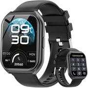 Haulvean 1.85-inch Smart Watches for Men, with Answer/Make Calls/100 Sports Modes, Fitness Tracker Smartwatch, Fits for Android and Iphone Devices (Black)