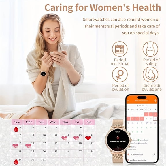 Men's & Women's Smartwatch: Touch Screen, Fitness Tracker, Wireless Call (Answer/Make Calls), Information View, Pedometer, Multiple Sports Mode Tracking, Compatible with iPhone & Android