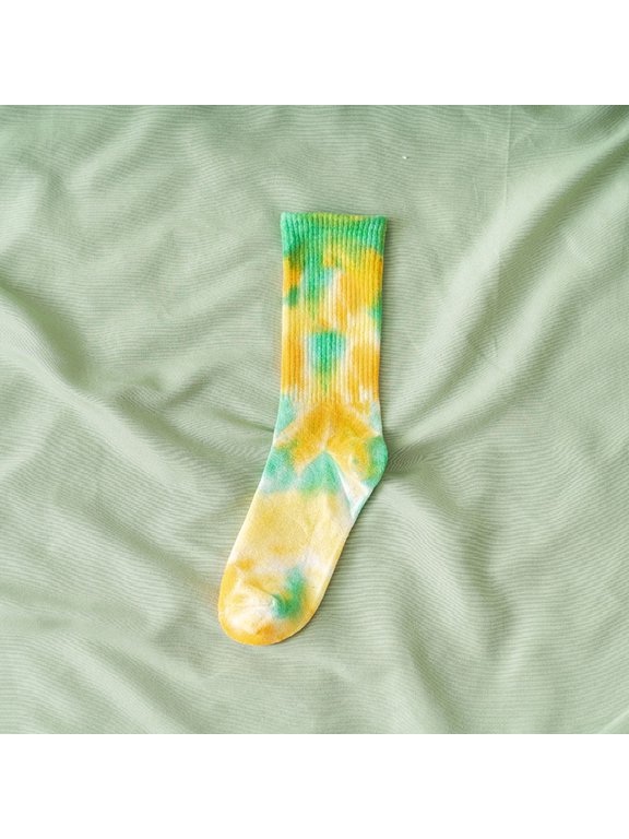 Men's Women's Sock Tie Dye Mid Calf Socks Couple Socks Streetwear Long Sock Hip Hop Skateboarding Socks Unisex Sport Sock