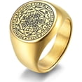 thumbnail image 1 of Men's Women's Stainless Steel The Seals of The Seven Archangels Ring Protection Amulet Jewelry, 1 of 5