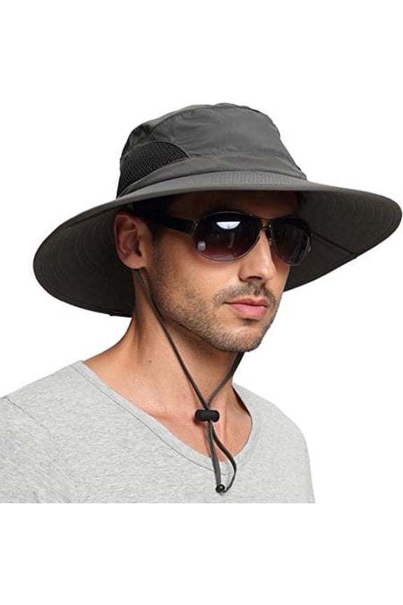 Men's/Women's Sun Hat, Waterproof Wide Bird Bucket Hat UV Protection Boonie Hat for Fishing Hiking Garden Beach