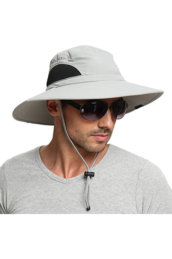 Men's/Women's Sun Hat, Waterproof Wide Bird Bucket Hat UV Protection Boonie Hat for Fishing Hiking Garden Beach