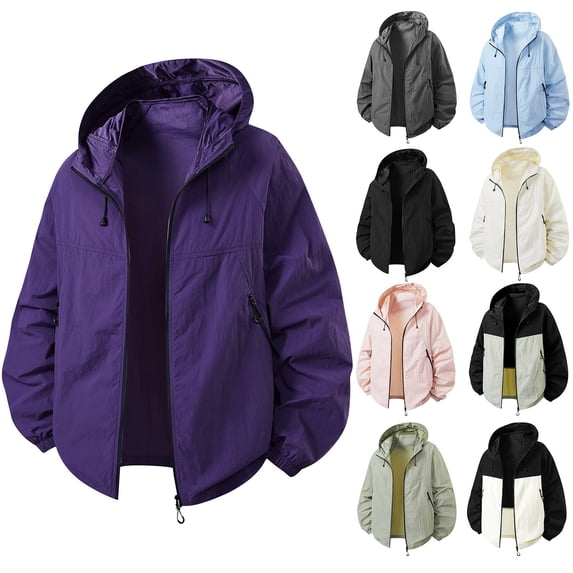 Men's and Women's Sun-protective Clothing Workwear Jackets-Couple Skin Clothing Quick-drying Waterproof Breathable Tops for Spring and Autumn Outdoor Activities,Hiking,and Daily Use,Clear,M