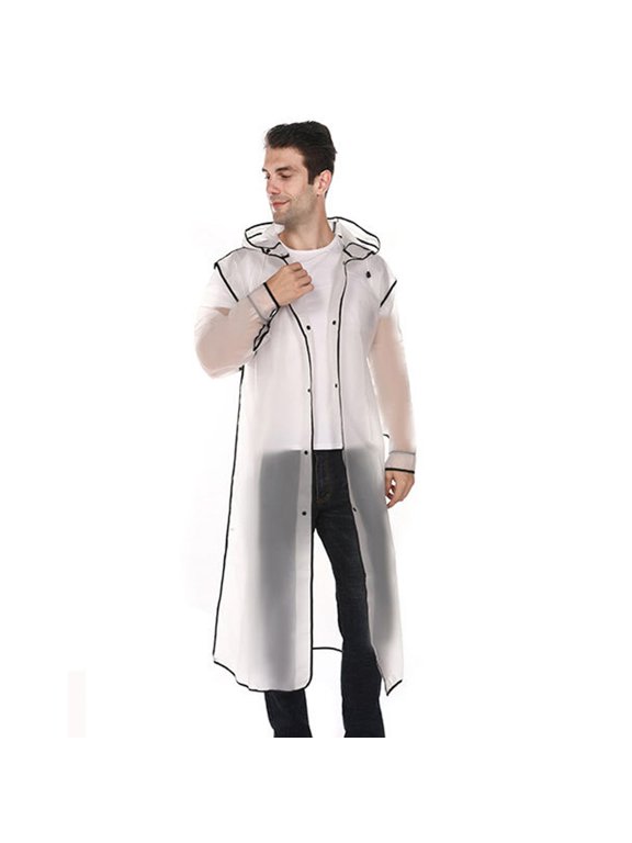 Men's & Women's Thick Transparent Raincoat Wrap Edge Protective Windproof Jacket for Mountaineering, Fishing and Daily Commute