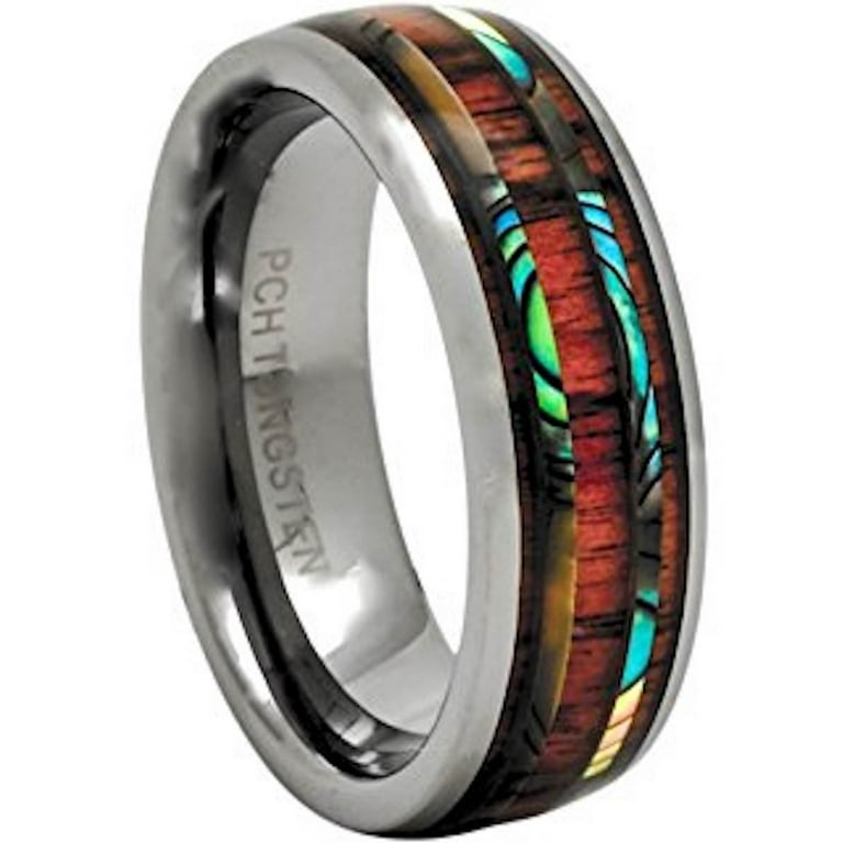 Koa and abalone rings sale