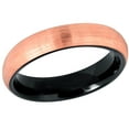 thumbnail image 1 of Men's Women's Tungsten Wedding Band Engagement Ring 4mm Black & Rose Gold Plated Ring, SZ 8, 1 of 3