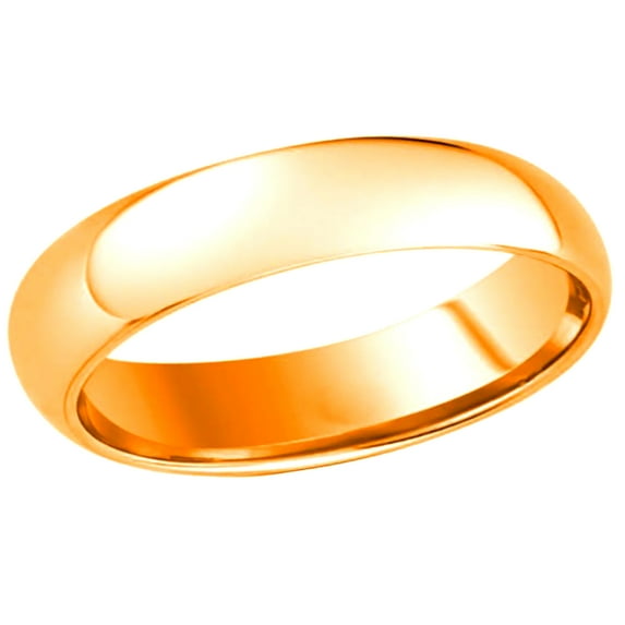 Men's Women's Tungsten Wedding Band Engagement Ring 5mm Domed Rose Gold Plated High Polish