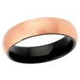 thumbnail image 1 of Men's Women's Tungsten Wedding Band Engagement Ring 6mm Black & Rose Gold Plated Ring, SZ 12, 1 of 3