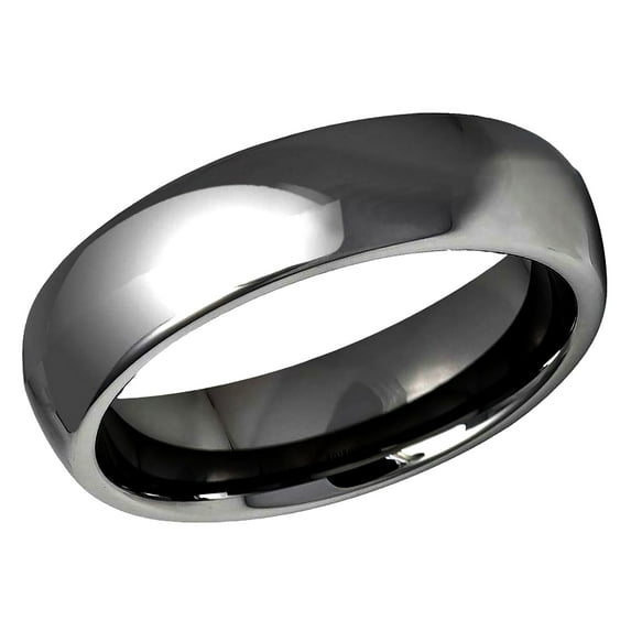 Men's Women's Tungsten Wedding Band Engagement Ring 6mm Dark Grey Classic Ring, SZ 7.5