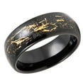 thumbnail image 1 of Men's Women's Tungsten Wedding Band Engagement Ring 8mm Imatation Meteorite Black Ring, SZ 8, 1 of 3