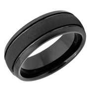 PRISTINE J Men's Women's Tungsten Wedding Band Engagement Ring 8mm Sand Blasted Black Ring, SZ 12.5