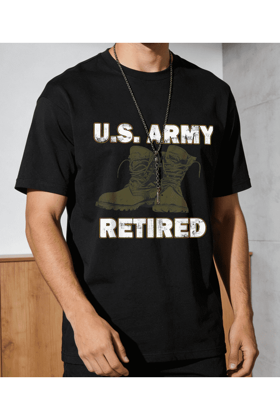 Men's Women's US Army Retired Military Boots Graphic T-Shirt S-5XL