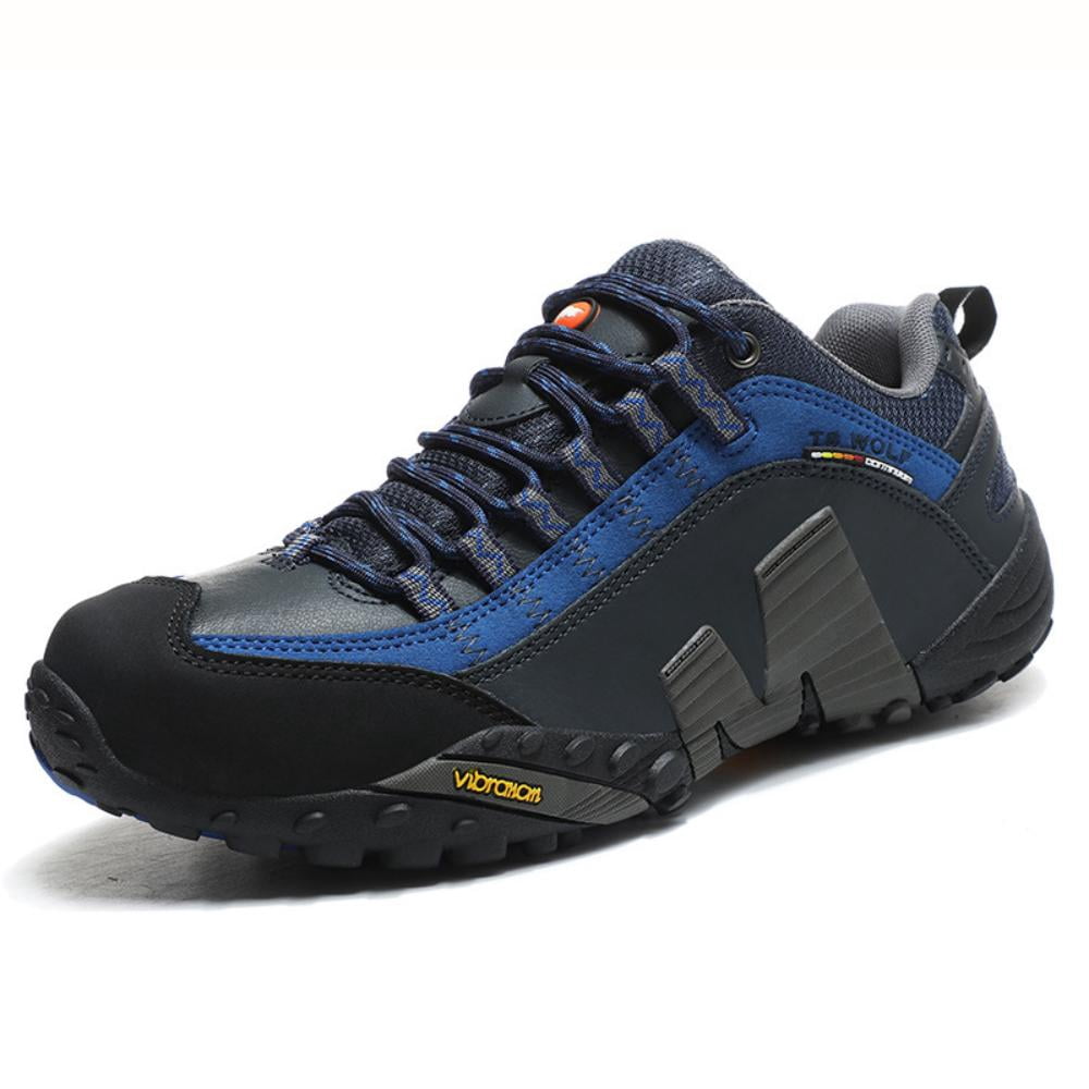 Men's Women's Waterproof Hiking Shoes Lightweight Breathable Outdoor Durable Non-slip Trail Trekking Walking Sneakers Blue 10 Men/11 Women