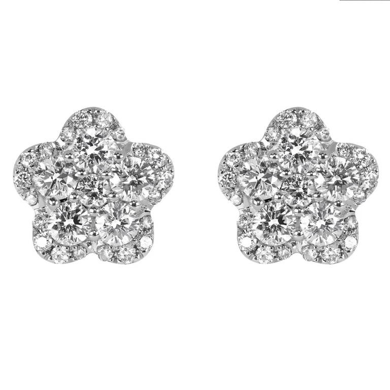 Boucles D'oreilles Créoles/studs étoile En Argent Plaqué Avec CZ - Pour Hommes Et Femmes, Neuves