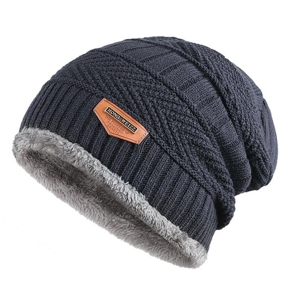 Men's Women's Winter Beanie Hat Warm Knit Hat Thick Fleece Lined Winter Cap