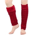 thumbnail image 1 of Men's and Women's Winter Cable Knit Leg Warmer,Plush Lined Over Knee Socks with Ribbed Design,Thickened Wool Blend Boot Socks for Cold Weather,Stretchy Thermal Leg Cover,Unisex Knitted Leg Protection, 1 of 5