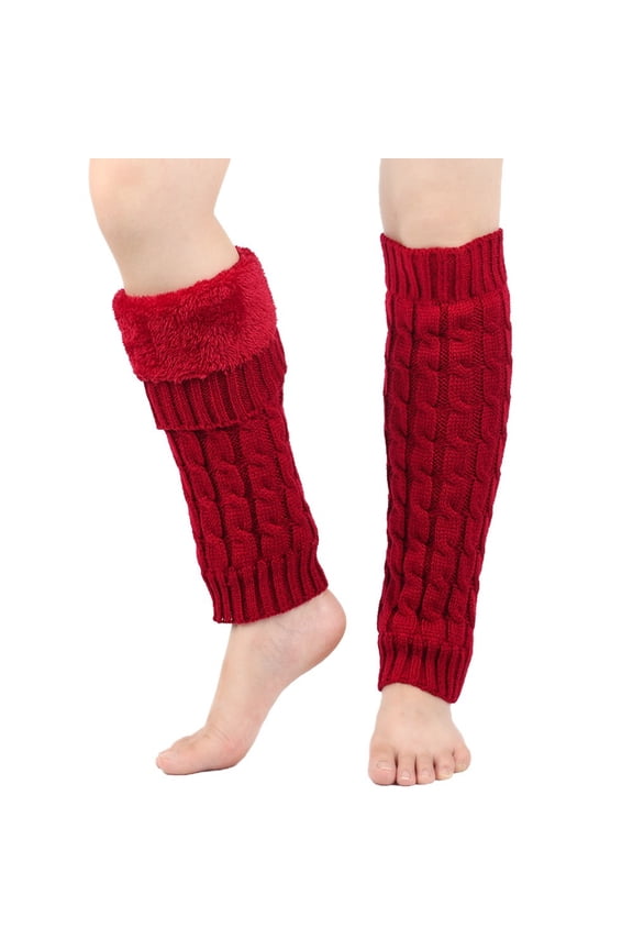 Men's and Women's Winter Cable Knit Leg Warmer,Plush Lined Over Knee Socks with Ribbed Design,Thickened Wool Blend Boot Socks for Cold Weather,Stretchy Thermal Leg Cover,Unisex Knitted Leg Protection