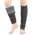 thumbnail image 1 of Men's and Women's Winter Cable Knit Leg Warmer,Plush Lined Over Knee Socks with Ribbed Design,Thickened Wool Blend Boot Socks for Cold Weather,Stretchy Thermal Leg Cover,Unisex Knitted Leg Protection, 1 of 5