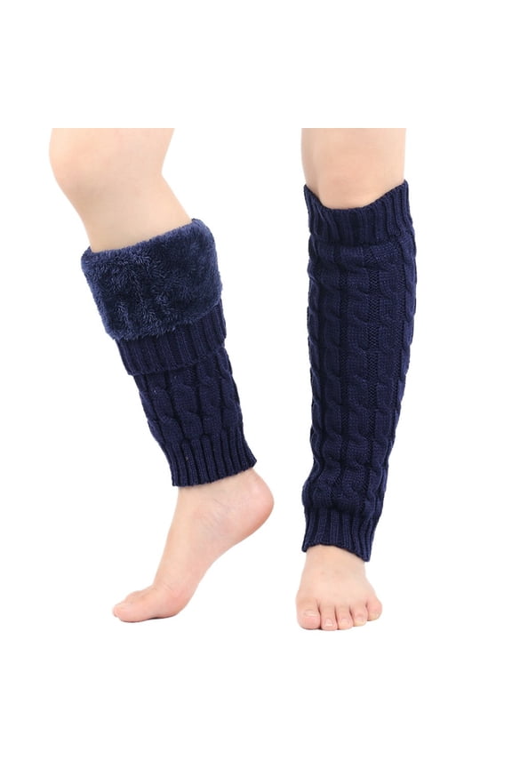 Men's and Women's Winter Cable Knit Leg Warmer,Plush Lined Over Knee Socks with Ribbed Design,Thickened Wool Blend Boot Socks for Cold Weather,Stretchy Thermal Leg Cover,Unisex Knitted Leg Protection